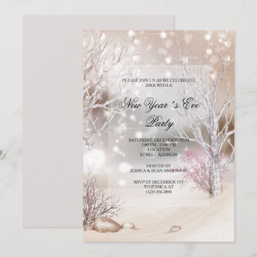 Outdoor Winters Scene Oudejaarsfeest Kaart (Voorkant / Achterkant)