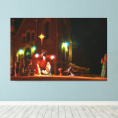 Outdoornativiteitsscène Canvas Afdruk (Insitu (Houten vloer))