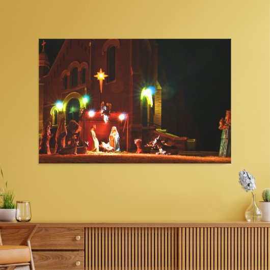 Outdoornativiteitsscène Canvas Afdruk (Insitu (Woonkamer))