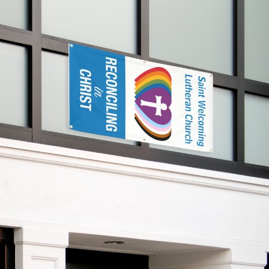 OutdoorRIC "Uw Kerk"-banner (verticaal) Spandoek (Buitenkant Gebouw)