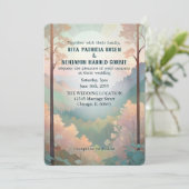 Outdoors Fantasy Mountain bruiloft uitnodiging (Staand voorkant)