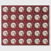 Outdoorsman Buck Deer Buffalo Plaid Naam Verjaarda Cadeaupapier (Vlak)