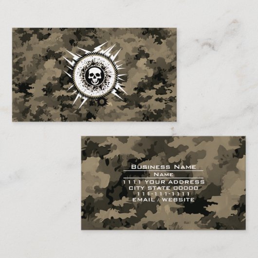 Outdoorsman Camouflage Hunt Fish Pro Informatie Visitekaartje (Voorkant / Achterkant)