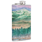 Outdoorsman Flask Mt Monadnock NH Waterverf Art Heupfles (Rechts)