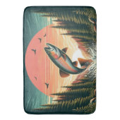 Outdoorsman forel natuur badmat (Voorkant Verticaal)