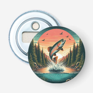 Outdoorsman forel natuur button flesopener