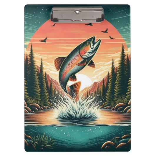 Outdoorsman forel natuur klembord (Voorkant)