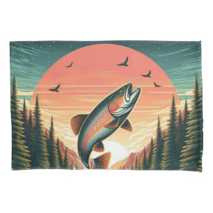 Outdoorsman forel natuur kussensloop