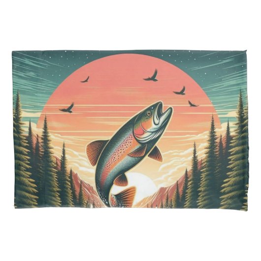 Outdoorsman forel natuur kussensloop (Voorkant)