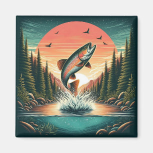 Outdoorsman forel natuur magneet