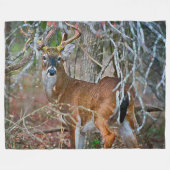 Outdoorsman Whitetail Buck Wildlife AcrylArt Fleece Deken (Voorkant (Horizontaal))