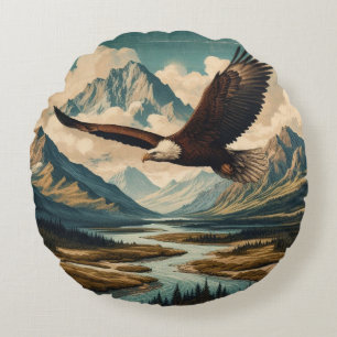 Outdoorsman zeearend gebergte rond kussen