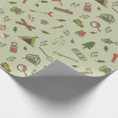 Outdoorsy Adventure Woodland Wilderness Patroon Cadeaupapier (Hoek)