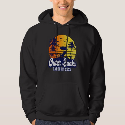 Outer Banks 2023 Carolina Sunset Beach Retro Hoodie (Voorkant)