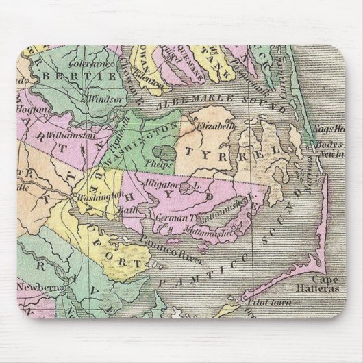 Outer Banks and Eastern North Carolina Map (1827) Muismat (Voorkant)
