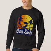 Outer Banks Carolina Sunset Beach Retro Trui (Voorkant)