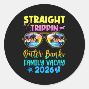 Outer Banks Familie Vakantie 2026 Rechte Tr Ronde Sticker
