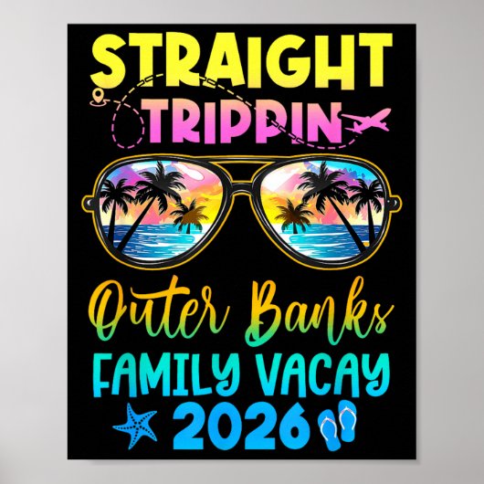 Outer Banks Family Vacay Vacation 2026 Straight Tr Poster (Voorkant)