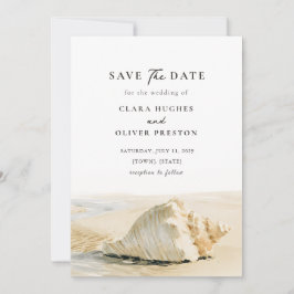 Outer Banks Kalme Zee Kustlijn Zand Schelp Bruilof Save The Date