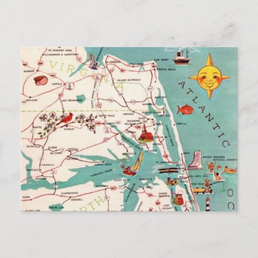 Outer Banks Kitty Hawk Ansichtkaart Briefkaart (Voorkant)