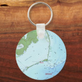Outer Banks Map Sleutelhanger (Voorkant)