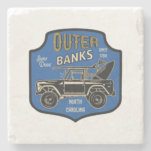 Outer Banks NC-badge Stenen Onderzetter (Voorkant)
