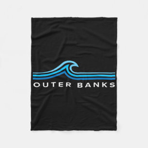 Outer Banks Nc Golven Vintage Heren Dames Meisjes Fleece Deken