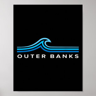 Outer Banks Nc Golven Vintage Heren Dames Meisjes Poster