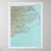 Outer Banks NC Map (1993) North Carolina Coast Poster (Voorkant)