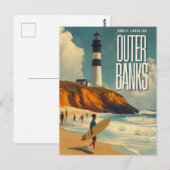 Outer Banks NC Vintage Travel Briefkaart (Voorkant / Achterkant)