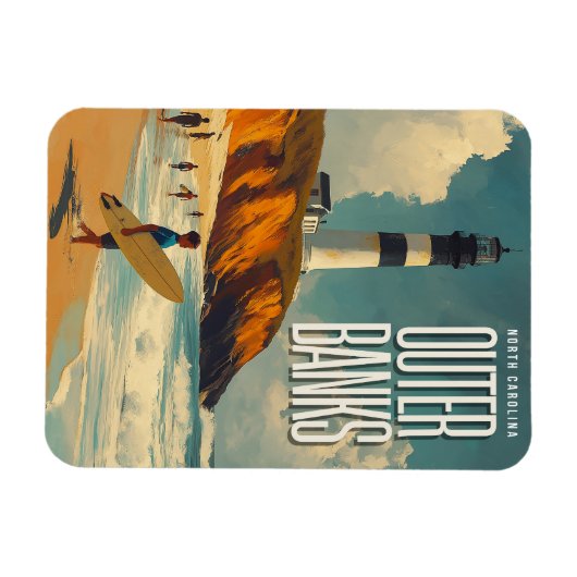 Outer Banks NC Vintage Travel Magneet (Horizontaal)