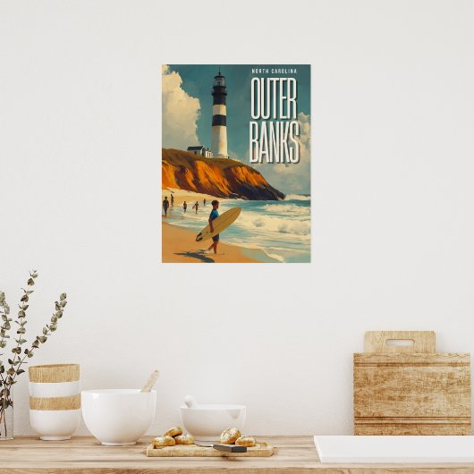 Outer Banks NC Vintage Travel Poster (Keuken)
