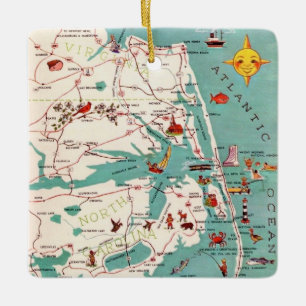 Outer Banks North Carolina Ansichtkaart Keramisch Ornament