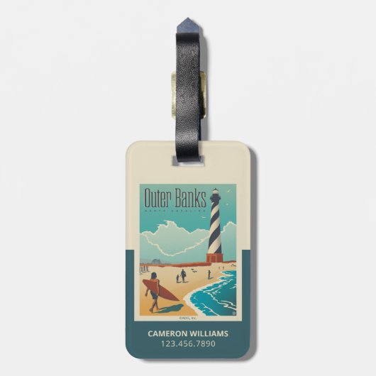 Outer Banks | North Carolina Bagagelabel (Achterkant verticaal)