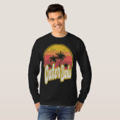 Outer Banks North Carolina Beach Retro Sunset T-shirt (Voorkant volledig)