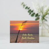 Outer Banks North Carolina Beach Sunset Oranje Sky Briefkaart (Staand voorkant)