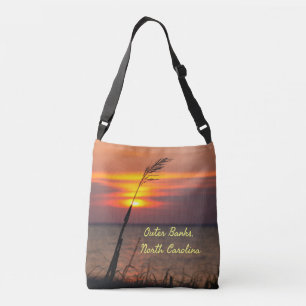 Outer Banks North Carolina Beach Sunset Oranje Sky Crossbody Tas