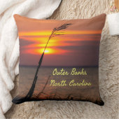Outer Banks North Carolina Beach Sunset Oranje Sky Kussen (Deken)