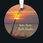 Outer Banks North Carolina Beach Sunset Oranje Sky Ornament<br><div class="desc">Outer Banks North Carolina Sunset op het strand met een oranje lucht op de oceaan</div>
