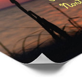 Outer Banks North Carolina Beach Sunset Oranje Sky Poster (Hoek)