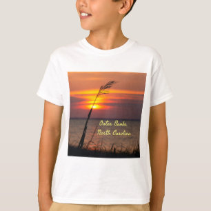 Outer Banks North Carolina Beach Sunset Oranje Sky T-shirt