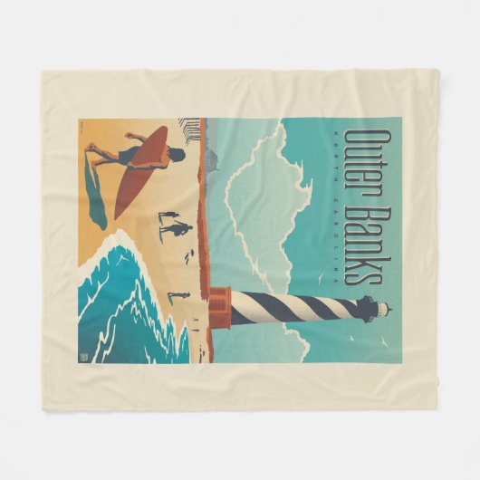 Outer Banks | North Carolina Fleece Deken (Voorkant (Horizontaal))