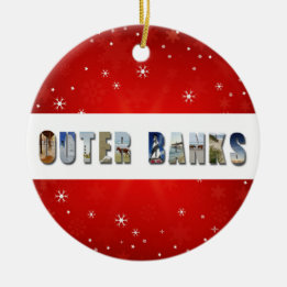 Outer Banks North Carolina Foto Kerstmis Keramisch Ornament