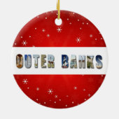 Outer Banks North Carolina Foto Kerstmis Keramisch Ornament (Achterkant)