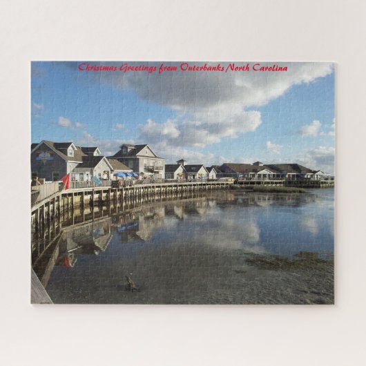 Outer Banks North Carolina. Kerstgroeten Legpuzzel (Horizontaal)
