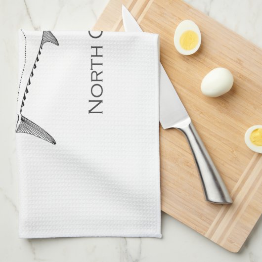 Outer Banks North Carolina King Mackerel Theedoek (Quarter Fold)