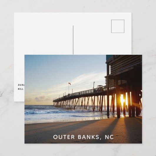 Outer Banks North Carolina OBX Avalon Vist Pier Briefkaart (Voorkant / Achterkant)