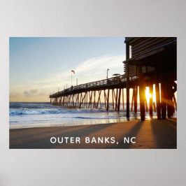Outer Banks North Carolina OBX Avalon Vist Pier Poster