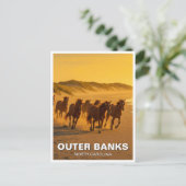 Outer Banks North Carolina Paarden Reizen Briefkaart (Staand voorkant)