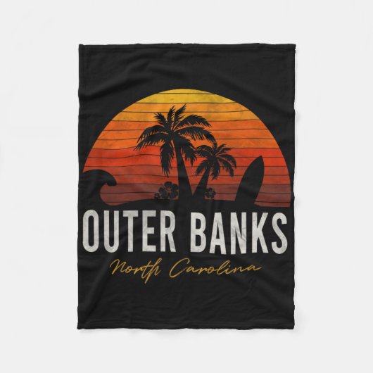 Outer Banks North Carolina Palms Vacation Trip Sur Fleece Deken (Voorkant)